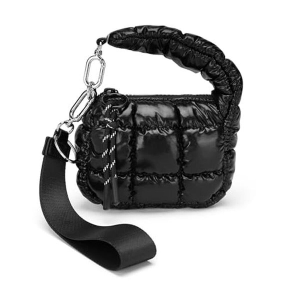 Women's Cute Mini Quilted Wristlet Gift Pouch Puffer Evening Bag